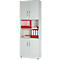 Schäfer Shop Select Armoire combinée LOGIN, 2 hauteurs de classeur supérieures et inférieures avec porte, étagère intermédiaire, l. 800 x P 420 x H 2196 mm, gris clair/gris clair 