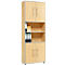 Schäfer Shop Select Armoire combinée Moxxo IQ, bois, 4 portes battantes, 2 compartiments ouverts, 6 HC, l. 801 x P 362 x H 2166 mm, coloris érable 