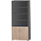 Schäfer Shop Select Armoire combinée Start Off, 6 HC, 2 HC avec porte, verrouillable, l. 800 x P 420 x H 2196 mm, chêne/érable
