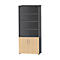 Schäfer Shop Select Armoire combinée Start Off, 6 HC, 2 HC avec porte, verrouillable, l. 800 x P 420 x H 2196 mm, graphite/érable 