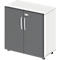 Schäfer Shop Select Armoire LOGIN, 2 hauteurs de classeurs, L 800 x P 420 x H 788 mm, blanc/graphite