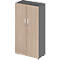 Schäfer Shop Select Armoire LOGIN, 4 hauteurs de classeurs, L 800 x P 420 x H 1514 mm, graphite/chêne