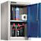 Schäfer Shop Select Armoire murale, à une porte, avec étagère intermédiaire, L 400 x P 320 x H 600 mm, acier, aluminium blanc/bleu gentiane