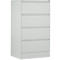 Schäfer Shop Select Armoire pour dossiers suspendus L 780 x P 580 x H 1350 mm, tôle d'acier gris clair, 4 tiroirs à deux voies + 50 dossiers suspendus DIN A4, bleu