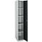 Schäfer Shop Select Armoire vestiaire, 1 compartiment L 350 mm, 5 compartiments avec 4 étagères, verrouillable, aluminium blanc/anthracite