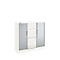 Schäfer Shop Select Armoires à rideau coulissant, 3 hauteurs de classeurs, l. 1200 mm, blanc/alu argent