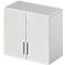 Schäfer Shop Select Aufsatzschrank LOGIN, 2 Ordnerhöhen, Griffe unten, B 800 x T 420 x H 726 mm, lichtgrau/lichtgrau