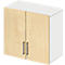 Schäfer Shop Select Aufsatzschrank LOGIN, 2 Ordnerhöhen, Griffe unten, B 800 x T 420 x H 726 mm, weiß/Ahorn Dekor
