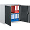 Schäfer Shop Select Aufsatzschrank MS 8408i, B 800 x T 400 x H 800 mm, 1 Boden, Stahl, weißaluminium RAL 9006/anthrazitgrau RAL 7016