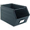 Schäfer Shop Select Bac à bec, avec barre de support, L 550 x l 307 x H 298 mm, 40 l, 150 kg, acier, RAL 5008 (bleu gris)
