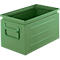 Schäfer Shop Select Bac gerbable, volume 13,4 l, 80 kg, poignées pliantes, L 379 x l 207 x H 200 mm, tôle d'acier, vert RAL 6011