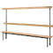 Schäfer Shop Select bank, voor kleedkamers, met achterwand, 10 dubbele haken, B 1995 x D 310 x H 415 mm, zwart 