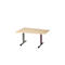 Schäfer Shop Select Besprechungstisch MODENA Basic, Tonne, T-Fuß, B 1400 x T 1000 x H 717 mm, Ahorn/weißaluminium RAL 9006 