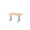 Schäfer Shop Select Besprechungstisch MODENA Basic, Tonne, T-Fuß, B 1400 x T 1000 x H 717 mm, Ahorn/weißaluminium RAL 9006 