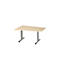 Schäfer Shop Select Besprechungstisch MODENA Basic, Tonne, T-Fuß, B 1400 x T 1000 x H 717 mm, Ahorn/weißaluminium RAL 9006 