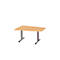 Schäfer Shop Select Besprechungstisch MODENA Basic, Tonne, T-Fuß, B 1400 x T 1000 x H 717 mm, Buche/weißaluminium RAL 9006 