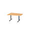Schäfer Shop Select Besprechungstisch MODENA Basic, Tonne, T-Fuß, B 1400 x T 1000 x H 717 mm, Buche/weißaluminium RAL 9006 