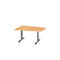 Schäfer Shop Select Besprechungstisch MODENA Basic, Tonne, T-Fuß, B 1400 x T 1000 x H 717 mm, Buche/weißaluminium RAL 9006 
