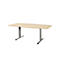 Schäfer Shop Select Besprechungstisch Planova Basic, Boot, T-Fuß, B 2000 x T 1000 x H 717 mm, Ahorn/weißaluminium RAL 9006