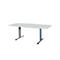 Schäfer Shop Select Besprechungstisch Planova Basic, Boot, T-Fuß, B 2000 x T 1000 x H 717 mm, lichtgrau/weißaluminium RAL 9006