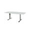 Schäfer Shop Select Besprechungstisch Planova Basic, Boot, T-Fuß, B 2000 x T 1000 x H 717 mm, lichtgrau/weißaluminium RAL 9006