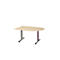 Schäfer Shop Select Besprechungstisch Planova Basic, Halbkreis, T-Fuß, B 1400 x T 1000 x H 717 mm, Ahorn/weißaluminium RAL 9006 