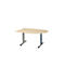 Schäfer Shop Select Besprechungstisch Planova Basic, Halbkreis, T-Fuß, B 1400 x T 1000 x H 717 mm, Ahorn/weißaluminium RAL 9006