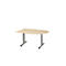 Schäfer Shop Select Besprechungstisch Planova Basic, Halbkreis, T-Fuß, B 1400 x T 1000 x H 717 mm, Ahorn/weißaluminium RAL 9006