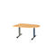 Schäfer Shop Select Besprechungstisch Planova Basic, Halbkreis, T-Fuß, B 1400 x T 1000 x H 717 mm, Buche/weißaluminium RAL 9006 