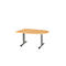 Schäfer Shop Select Besprechungstisch Planova Basic, Halbkreis, T-Fuß, B 1400 x T 1000 x H 717 mm, Buche/weißaluminium RAL 9006 