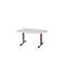 Schäfer Shop Select Besprechungstisch Planova Basic, Halbkreis, T-Fuß, B 1400 x T 1000 x H 717 mm, lichtgrau/weißaluminium RAL 9006 