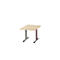 Schäfer Shop Select Besprechungstisch Planova Basic, Quadrat, T-Fuß, B 1000 x T 1000 x H 717 mm, Ahorn/weißaluminium RAL 9006