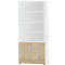 Schäfer Shop Select Bibliothèque combinée SET UP, 6 HC, l. 800 x P 420 x H 2196 mm, blanc/décor chêne 