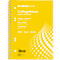 Bloc-notes jaune avec reliure spirale. Inscription : 'Bloc collège quadrillé avec bordure'.