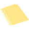 Two yellowish transparent document sleeves with a perforated edge, slightly angled from above.