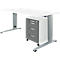 Schäfer Shop Select Büromöbelset 2-tlg. LOGIN C-Fuß Schreibtisch, B 1600 mm + Rollcontainer, 3 Schübe, Utensilienauszug, Zentralverschluss, graphit/weiß