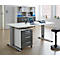 Schäfer Shop Select Büromöbelset 2-tlg. LOGIN C-Fuß Schreibtisch, B 1600 mm + Rollcontainer, 3 Schübe, Utensilienauszug, Zentralverschluss, graphit/weiß