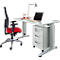 Schäfer Shop Select Büromöbelset 2-tlg. LOGIN C-Fuß Schreibtisch, B 1600 mm + Rollcontainer, 3 Schübe, Utensilienauszug, Zentralverschluss, lichtgrau 