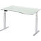 Schäfer Shop Select Bureau avec extension ERGO-T, pieds en T, extension à droite, 2 niveaux de rég. élect. de la hauteur, l. 1800 mm, gris clair 