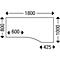 Schäfer Shop Select Bureau COMBITEC, forme libre, approche à droite, pied en C, L 1800 x P 1000/800 x H 677-817 mm, gris clair/aluminium blanc