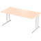 Schäfer Shop Select Bureau COMBITEC, rectangulaire, pied en C, L 1800 x P 800 x H 677-817 mm, érable/aluminium blanc