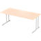 Schäfer Shop Select Bureau COMBITEC, rectangulaire, pied en C, L 2000 x P 1000 x H 677-817 mm, érable/aluminium blanc