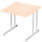Schäfer Shop Select bureau COMBITEC, vierkant, C-poot, B 800 x D 800 x H 677-817 mm, ahorn/wit aluminium