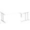 Schäfer Shop Select Bureau d'angle COMBITEC, angle 90° à droite, pied en C, L 2000 x P 1200/800 x H 677-817 mm, blanc/alu blanc