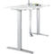 Schäfer Shop Select bureau, elektrisch in hoogte verstelbaar, B 1600 x D 800 x H 645-1290 mm, T-voet, lichtgrijs/blank aluminium + spiraalkabel