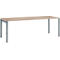 Schäfer Shop Select Bureau LOGIN, 4 pieds, L 1800 x P 800 x H 740 mm, chêne/gris basalte