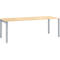 Schäfer Shop Select Bureau LOGIN, 4 pieds, L 1800 x P 800 x H 740 mm, érable/alu blanc