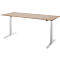 Schäfer Shop Select bureau LOGIN, elektrisch in hoogte verstelbaar, rechthoekig, T-poot, B 1800 x D 800 x H 645-1290 mm, eiken decor/blank aluminium