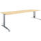 Schäfer Shop Select Bureau LOGIN, hauteur réglable manuellement, pied en C, L 1800 x P 800 x H 660-820 mm, érable/alu blanc