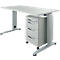 Schäfer Shop Select Bureau LOGIN pied en C, L 1600 x P 800 x H 660-820 mm + 1 caisson mobile, gris